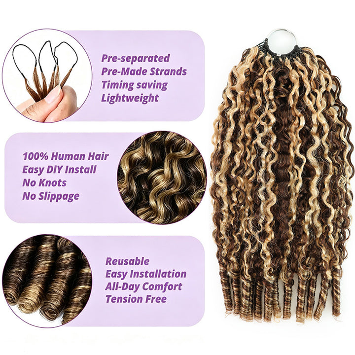 New In P4/27 Highlight Burmese Curly Feather Crochet Human Hair for Miracle Knots