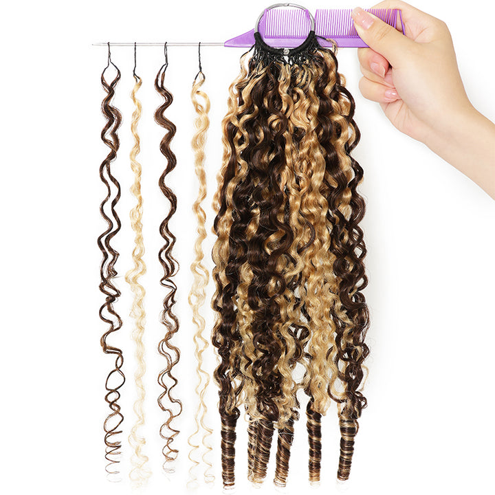 New In P4/27 Highlight Burmese Curly Feather Crochet Human Hair for Miracle Knots