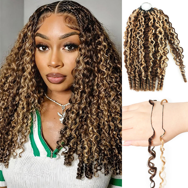 New In P4/27 Highlight Burmese Curly Feather Crochet Human Hair for Miracle Knots