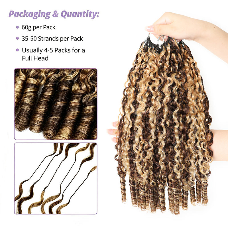 New In P4/27 Highlight Burmese Curly Feather Crochet Human Hair for Miracle Knots
