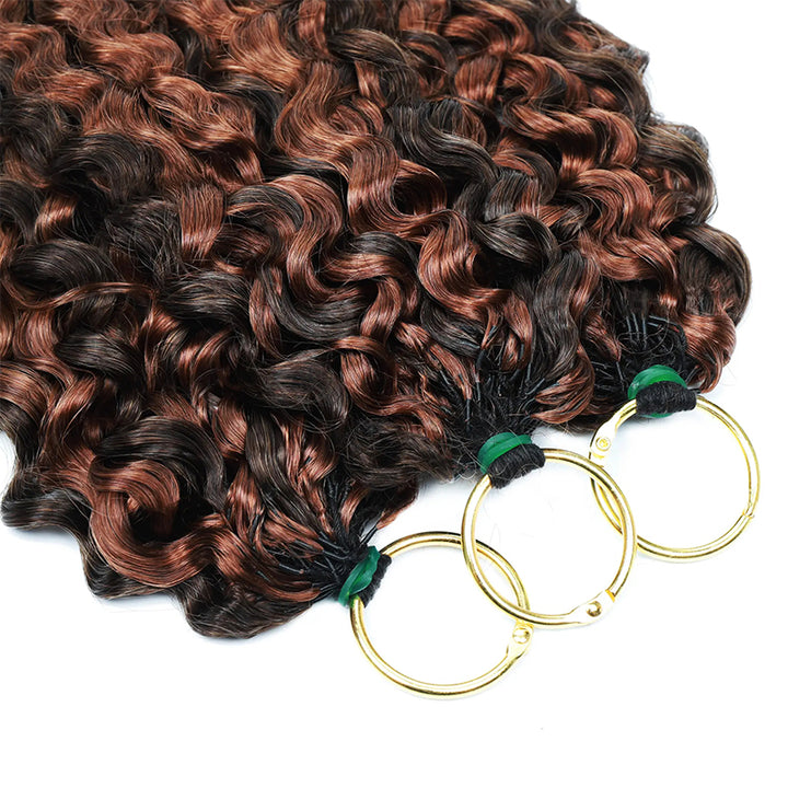 New In P4/30 Highlight Burmese Curly Feather Crochet Human Hair for Boho Braids