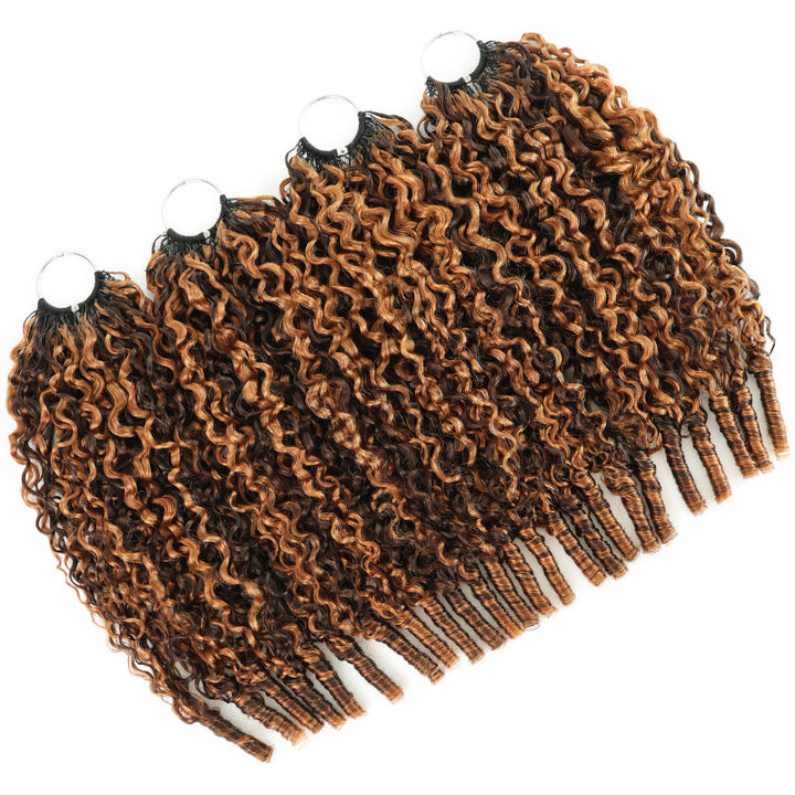 New In P4/30 Highlight Burmese Curly Feather Crochet Human Hair for Boho Braids