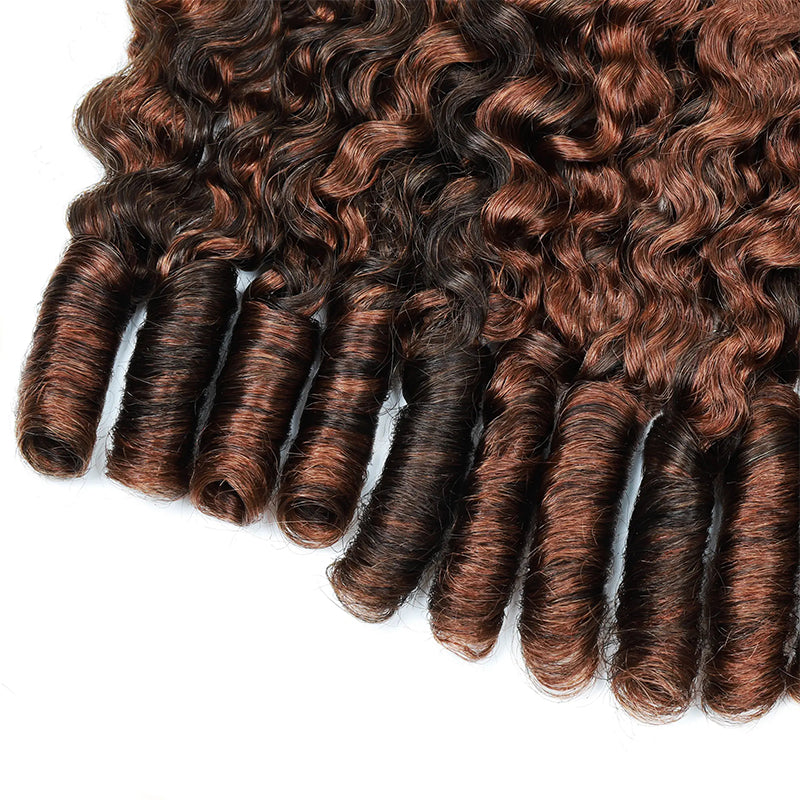 New In P4/30 Highlight Burmese Curly Feather Crochet Human Hair for Boho Braids