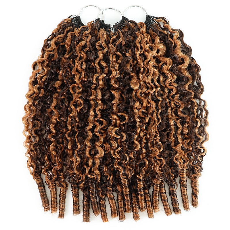 New In P4/30 Highlight Burmese Curly Feather Crochet Human Hair for Boho Braids