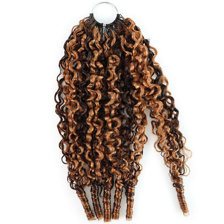 New In P4/30 Highlight Burmese Curly Feather Crochet Human Hair for Boho Braids