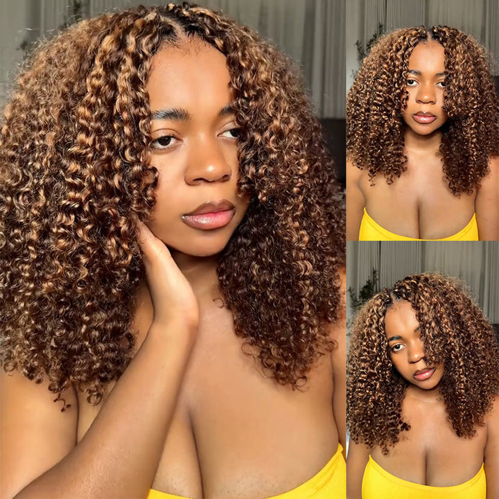 New In P4/30 Highlight Burmese Curly Feather Crochet Human Hair for Boho Braids