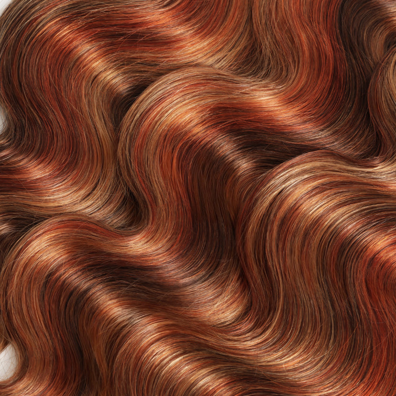 RhisoHair 3Body Wave Bundles P4/27/350 Mix Brown Highlight Human Hair 100% Unprocessed Brazilian Virgin Human Hair Double Weft Extensions