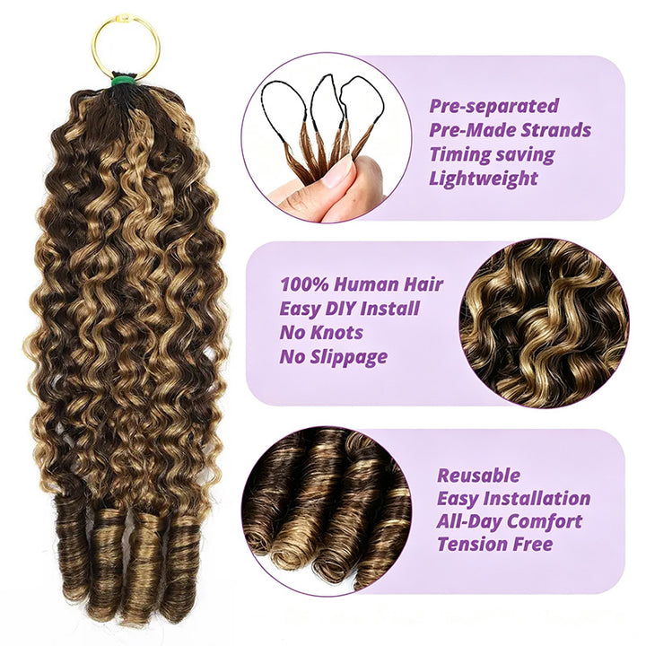 New In P4/27 Highlight Burmese Curly Feather Crochet Human Hair for Miracle Knots
