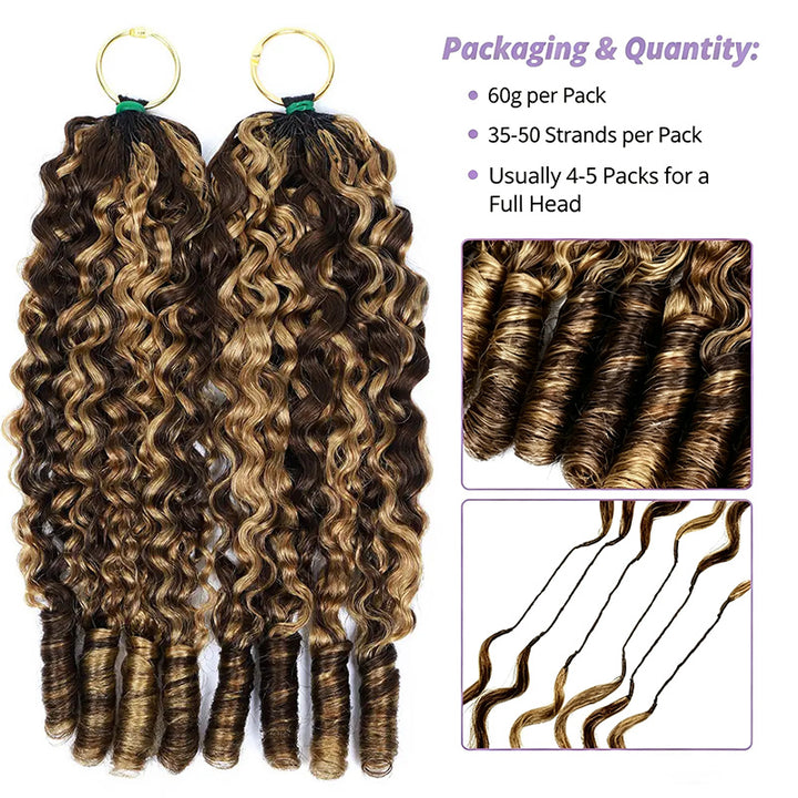 New In P4/27 Highlight Burmese Curly Feather Crochet Human Hair for Miracle Knots