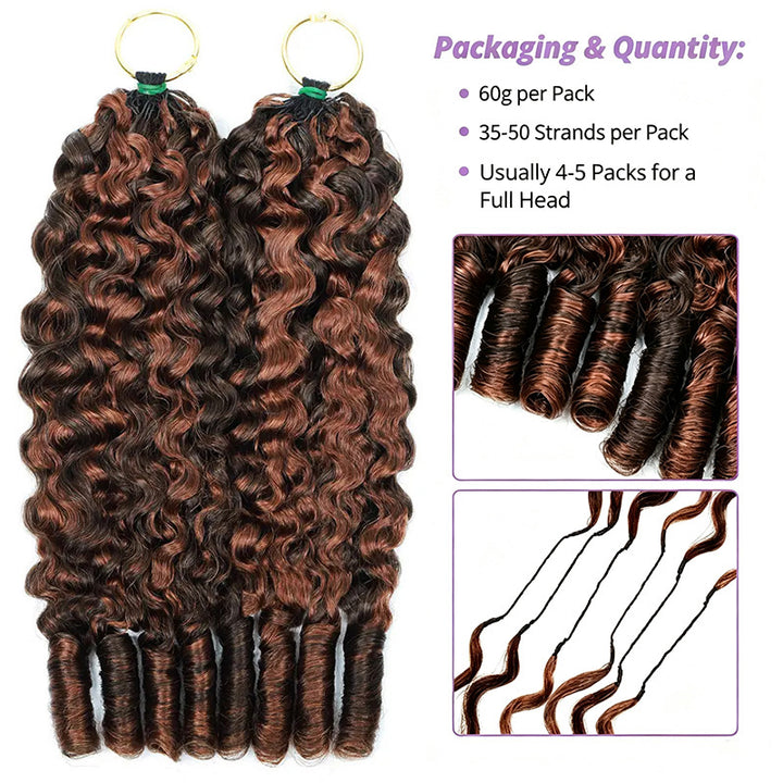 New In P4/30 Highlight Burmese Curly Feather Crochet Human Hair for Boho Braids