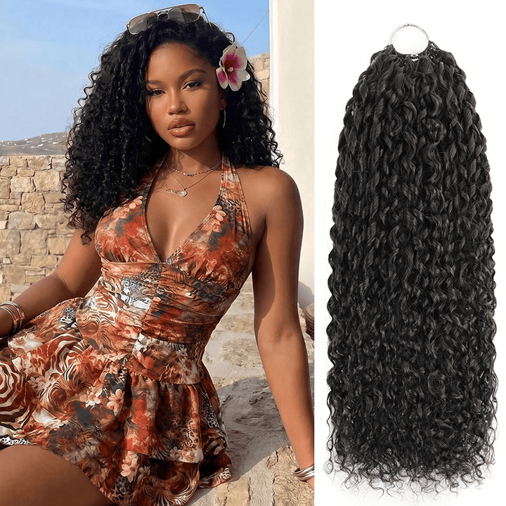Flash Sale No Code: 3Packs Pixie Curly Crochet Hair Natural Black Machine Made Feather Human Hair Extension-Rhiso Hair