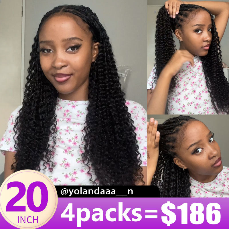 RhisoHair Soft Natural Black Jerry Curly/Deep Wave/Burmese Curly Feather Crochet Braid Human Hair Extensions