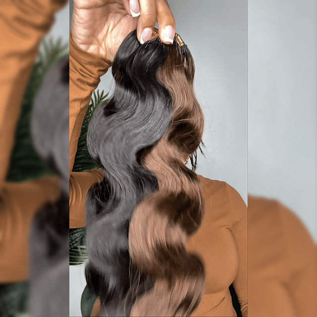 RhisoHair #4 Chocolate Body Wave Crochet Hair Machine Made Feather Human Hair Extension