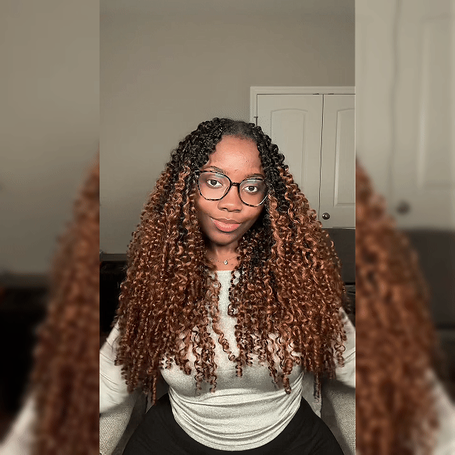 RhisoHair T1B/30 Burmese Curly Crochet Hair Machine Made Feather Human Hair Extension