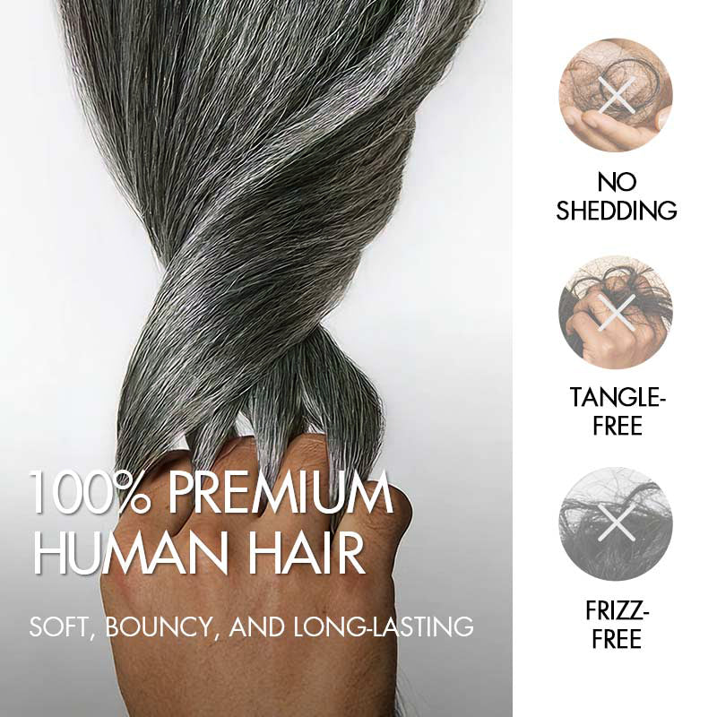 RHISO New In Silver Gray Hair Color Deep Wave/Burmese Curly/Jerry Curly Crochet Hair Miracle Konts Feather Human Hair Extension for Boho Braids