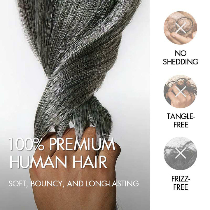 RHISO New In Silver Gray Hair Color Deep Wave/Burmese Curly/Jerry Curly Crochet Hair Miracle Konts Feather Human Hair Extension for Boho Braids