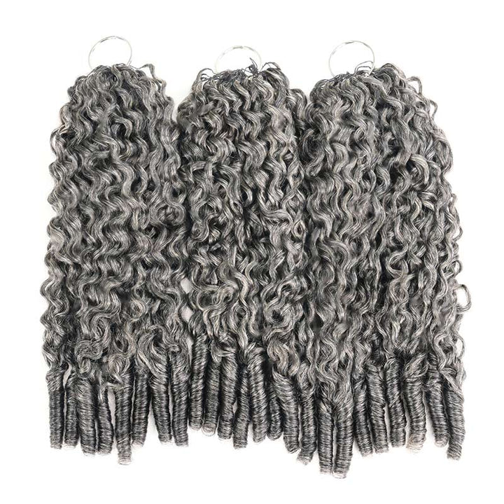 RHISO New In Salt & Pepper Burmese Curly Crochet Hair Miracle Konts Feather Human Hair Extension for Boho Braids