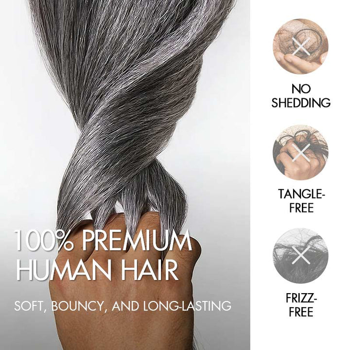 RHISO New In Salt & Pepper Burmese Curly Crochet Hair Miracle Konts Feather Human Hair Extension for Boho Braids