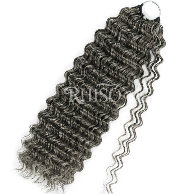 RHISO New In Silver Gray Hair Color Deep Wave/Burmese Curly/Jerry Curly Crochet Hair Miracle Konts Feather Human Hair Extension for Boho Braids