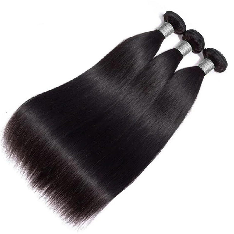 Straight 3Bundles Human Hair 100% Unprocessed Brazilian Virgin Hair Straight Weave Bundle Human Hair Natural Black Human Hair Extensions