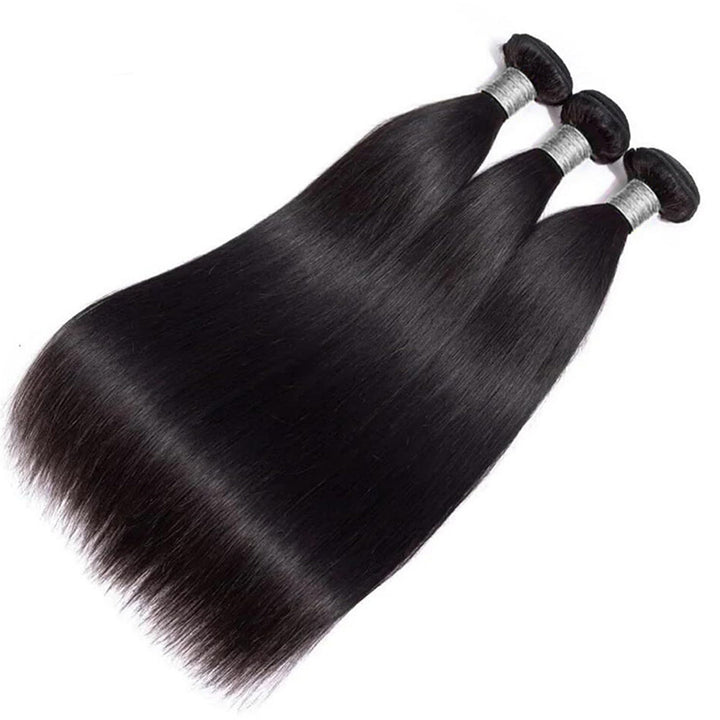 Straight 3Bundles Human Hair 100% Unprocessed Brazilian Virgin Hair Straight Weave Bundle Human Hair Natural Black Human Hair Extensions