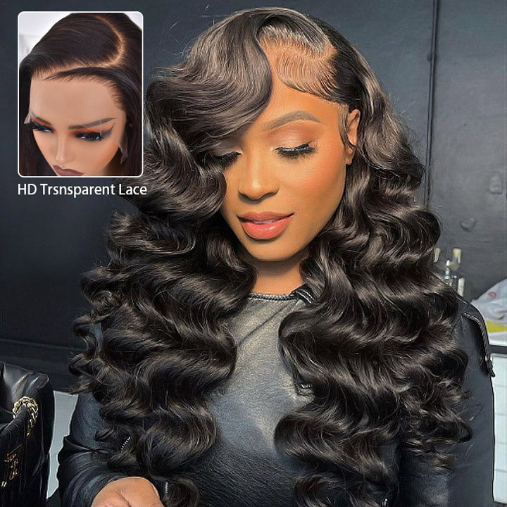 Loose Deep Wave Double Drawn Wig 5x5/13x4 HD Transparent  Lace Frontal Human Hair Wigs Pre Plucked Natural Hairline