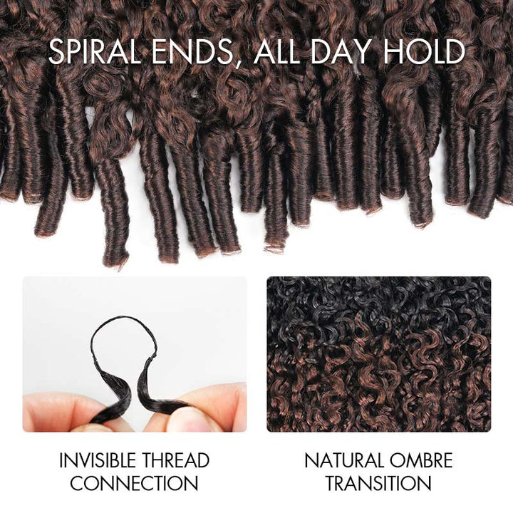 RhisoHair Chocolate Brown T1B/4 Burmese Curly Crochet Hair Machine Made Feather Human Hair Extension