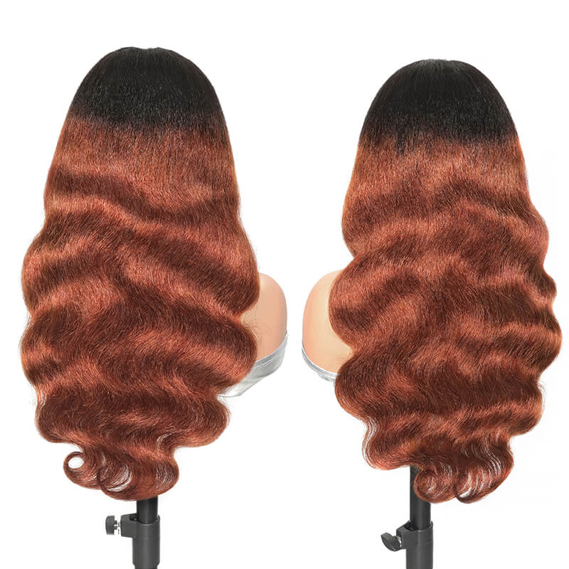 RHISO T1B/30 V Part Glueless Body Wave Human Hair Wig With Invisi Adjustable Drawstring Beginner Friendly 300% Density