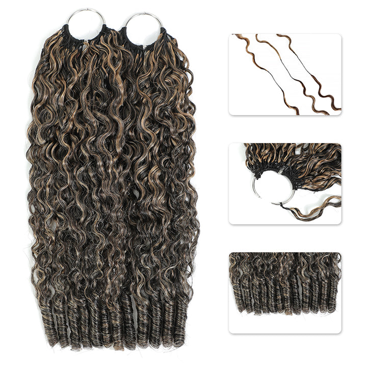 P1B/27 Highlight Color Deep Wave Crochet Human Hair Pre-Separated Miracle Konts Feather Human Hair Extension