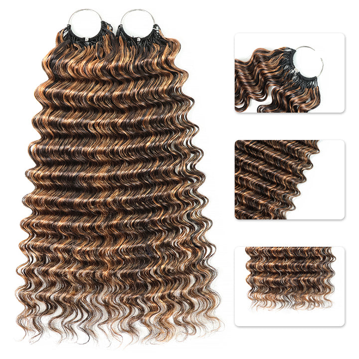P1B/30 Highlight Deep Wave Crochet Human Hair Miracle Konts Feather Human Hair Extension