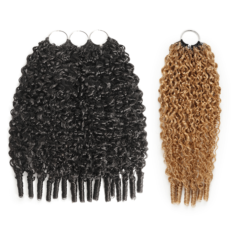 Pay3 Get4|3Packs Natural Black With 1Pack #27 Honey Blonde Burmese Curly Feather Crochet Human Hair Extension 