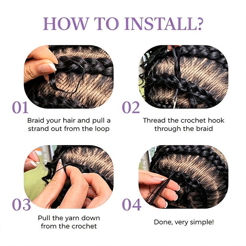 99J Burgundy Burmese Curly Crochet Human Hair for Boho Braids Invisible Miracle Knots Style