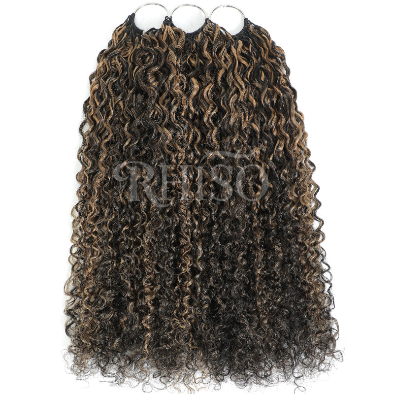 P1B/27 Highlight Color Pixie Curly Crochet Human Hair Miracle Konts Feather Human Hair Extension For Black Woman