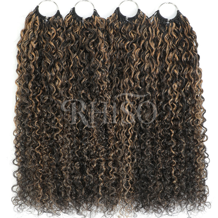 P1B/27 Highlight Color Pixie Curly Crochet Human Hair Miracle Konts Feather Human Hair Extension For Black Woman