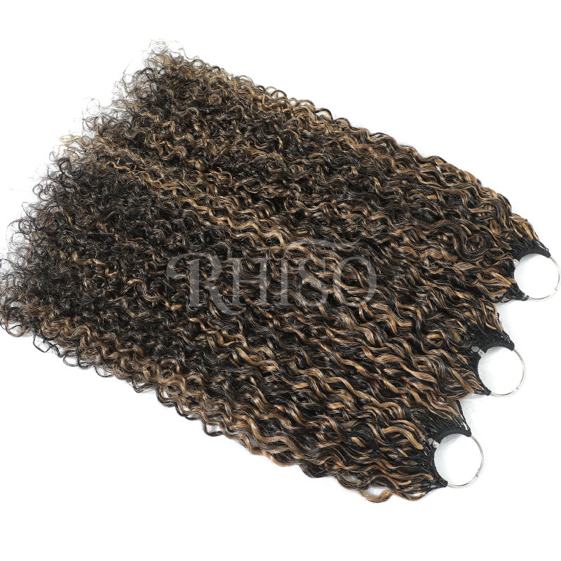 P1B/27 Highlight Color Pixie Curly Crochet Human Hair Miracle Konts Feather Human Hair Extension For Black Woman