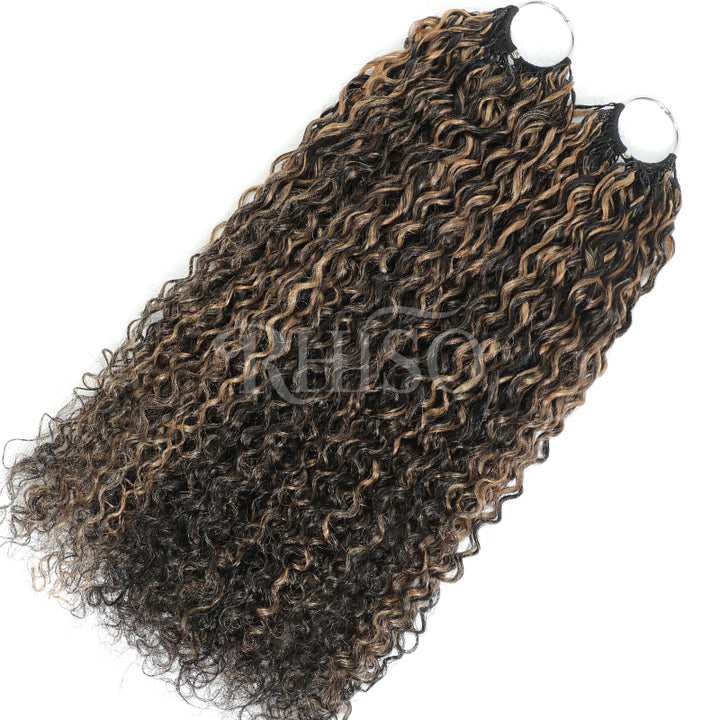 P1B/27 Highlight Color Pixie Curly Crochet Human Hair Miracle Konts Feather Human Hair Extension For Black Woman