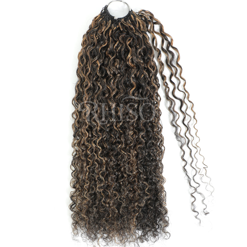 P1B/27 Highlight Color Pixie Curly Crochet Human Hair Miracle Konts Feather Human Hair Extension For Black Woman