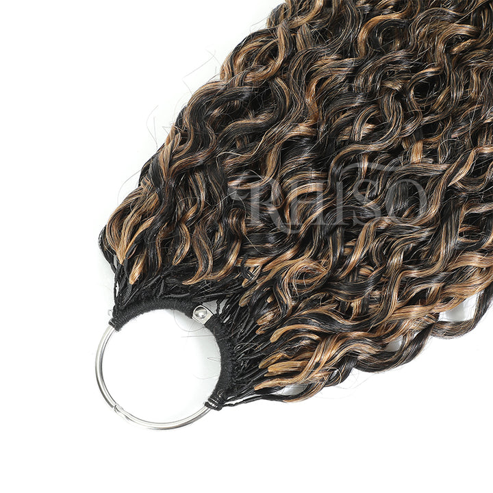 P1B/27 Highlight Color Pixie Curly Crochet Human Hair Miracle Konts Feather Human Hair Extension For Black Woman