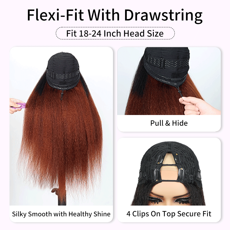 RHISO T1B/30 V Part Glueless Body Wave Human Hair Wig With Invisi Adjustable Drawstring Beginner Friendly 300% Density