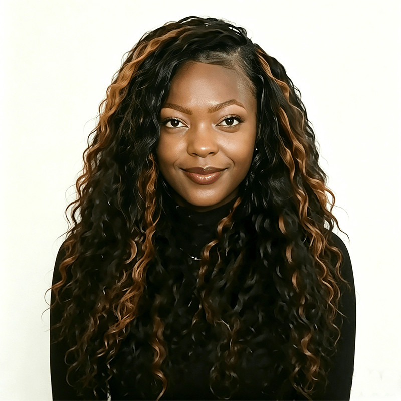 Pay3 Get5|3Packs Natural Black With 2Pack #30 Copper Brown Deep Wave Feather Crochet Human Hair Extension