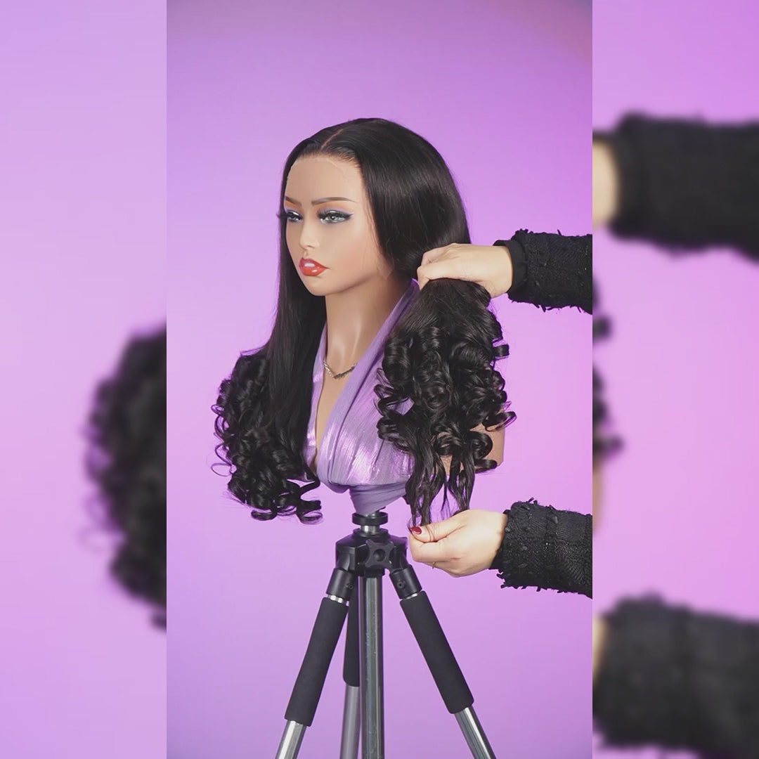 BaBa Curl Wigs Salon-Quality Transparent HD Lace Front Wigs With Wavy Ends Funmi Curl Wig-RhisoHair