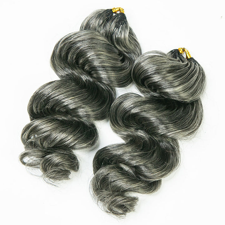 RHISO New In Salt & Pepper Burmese Curly/Kinky Curly/Deep Wave Crochet Hair Miracle Konts Feather Human Hair Extension for Boho Braids