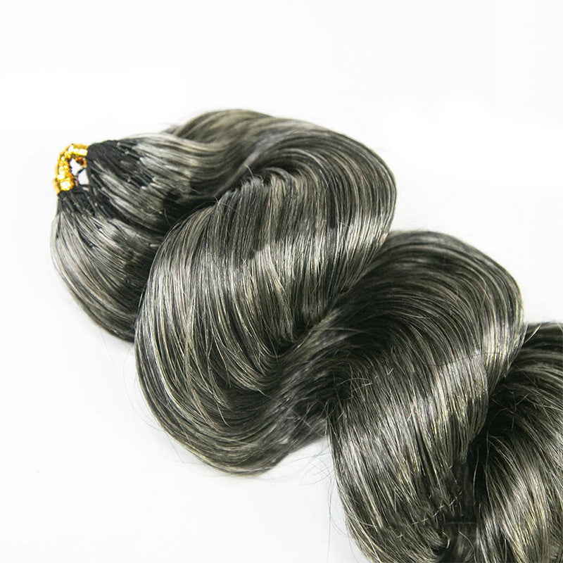 RHISO New In Salt & Pepper Burmese Curly/Kinky Curly/Deep Wave Crochet Hair Miracle Konts Feather Human Hair Extension for Boho Braids