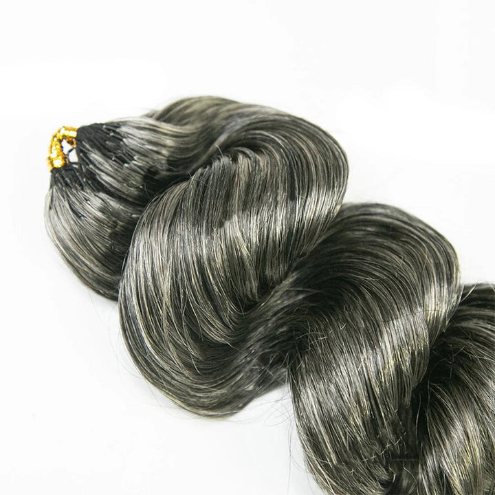 RHISO New In Salt & Pepper Burmese Curly/Kinky Curly/Deep Wave Crochet Hair Miracle Konts Feather Human Hair Extension for Boho Braids