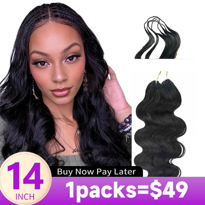 Flash Sale No Code:Body Wave Crochet Hair Natural Black Machine Made Feather Human Hair Extension