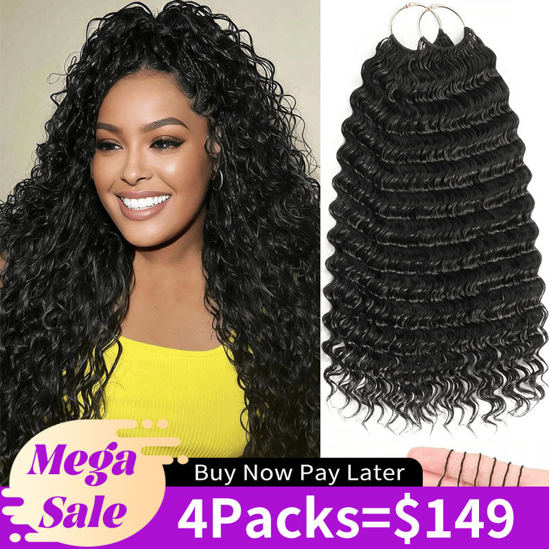 4Packs Crochet Hair Deal-Multiple Colors & Textures Available Feather Crochet Human Hair Extensions