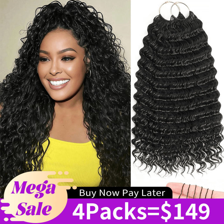 4Packs Crochet Hair Deal-Multiple Colors & Textures Available Feather Crochet Human Hair Extensions