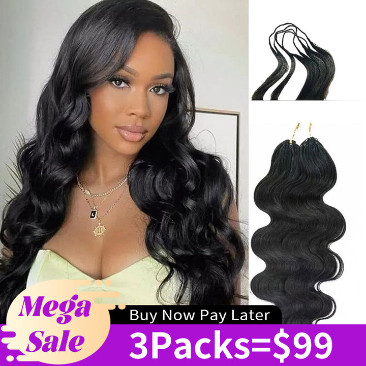 RhisoHair Multiple Colors Available Body Wave Feather Crochet Human Hair Extensions for Braiding