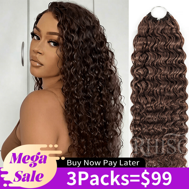 RhisoHair Multiple Colors Available Water Wave Feather Crochet Human Hair Extensions for Braiding